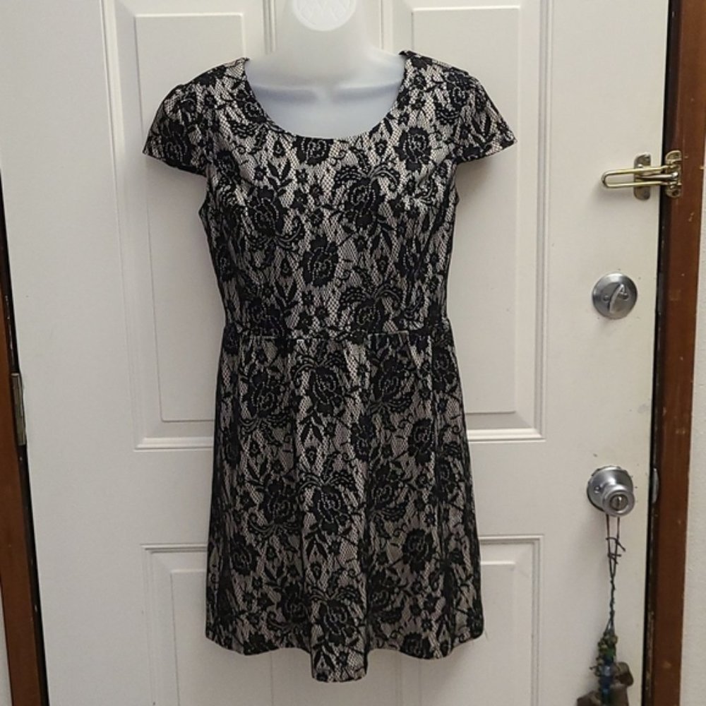 Sweet Storm Black and Beige Dress